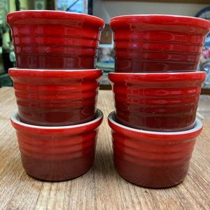 SOLD - Le Creuset Ramekins Red Ombre 7 oz stackable Set of 6